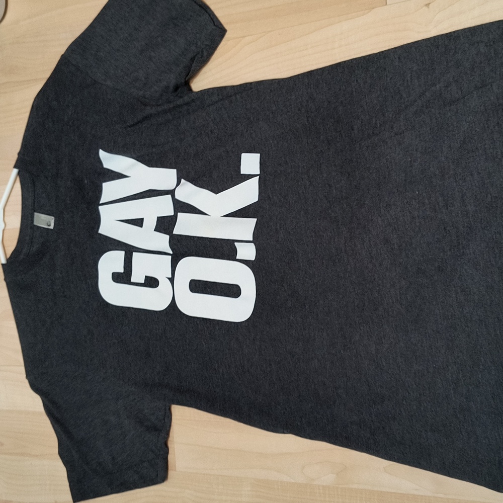 "Gay O.K." Grey Gay Pride T-shirt